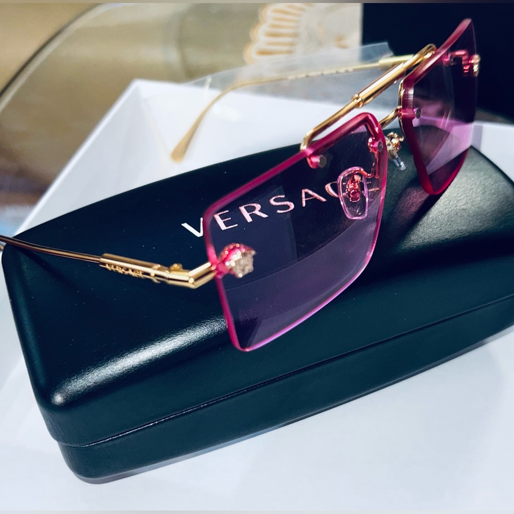 🔥 Versace VE2245 1002/5  Sunglasses Gold Fuchsia
